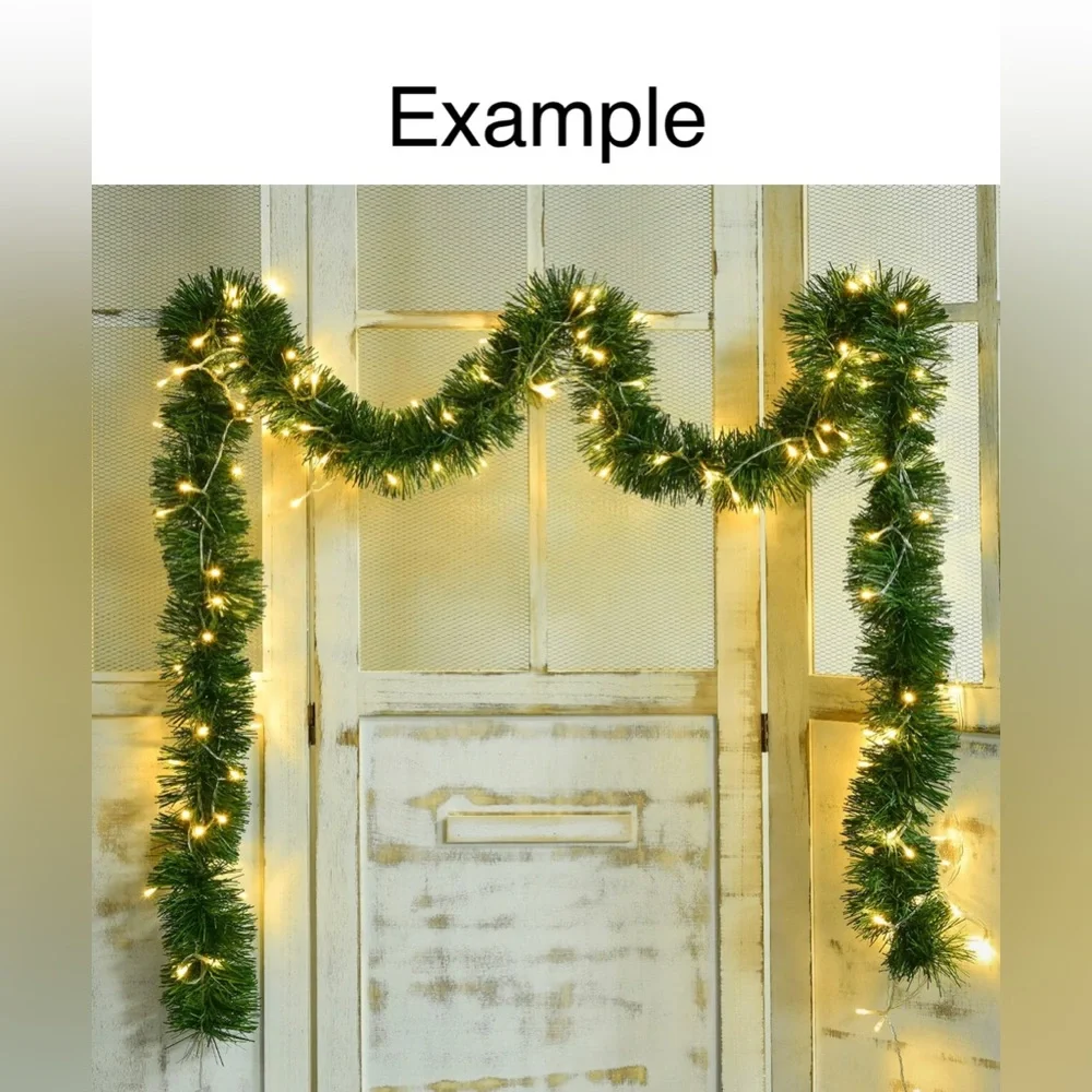 White Lighted Holiday Garland